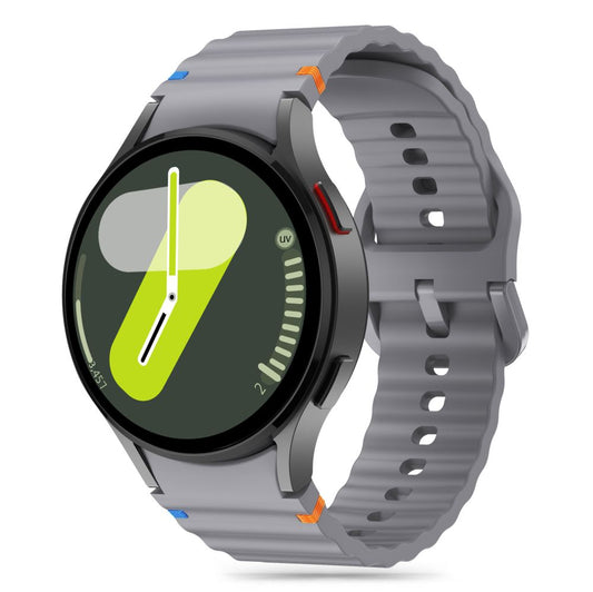 Tech-Protect Silicone Sportbandje voor Samsung Galaxy Watch7 / Watch FE / Watch6 / Watch5 / Watch4-serie, grijs
