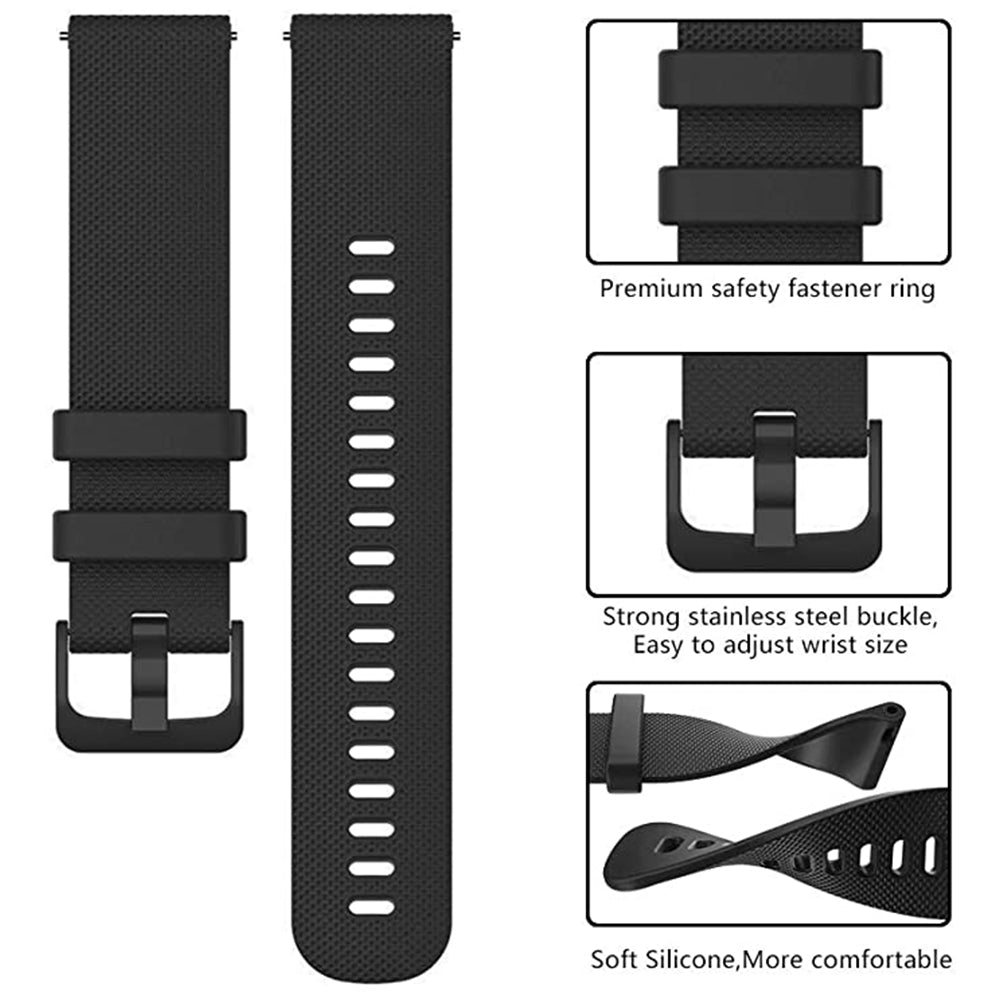 Techsuit W006 band voor Samsung Galaxy Watch / Huawei Watch Series, 22mm, Zwart