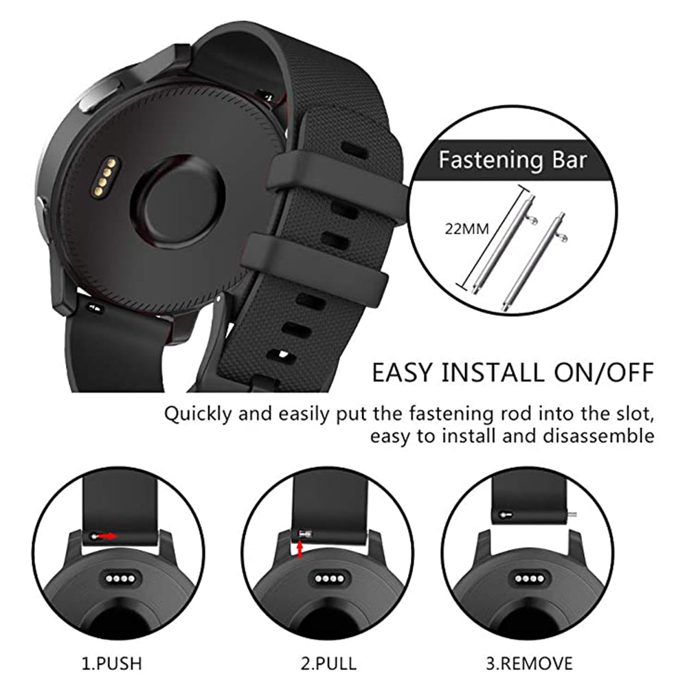 Techsuit W006 band voor Samsung Galaxy Watch / Huawei Watch Series, 22mm, Zwart