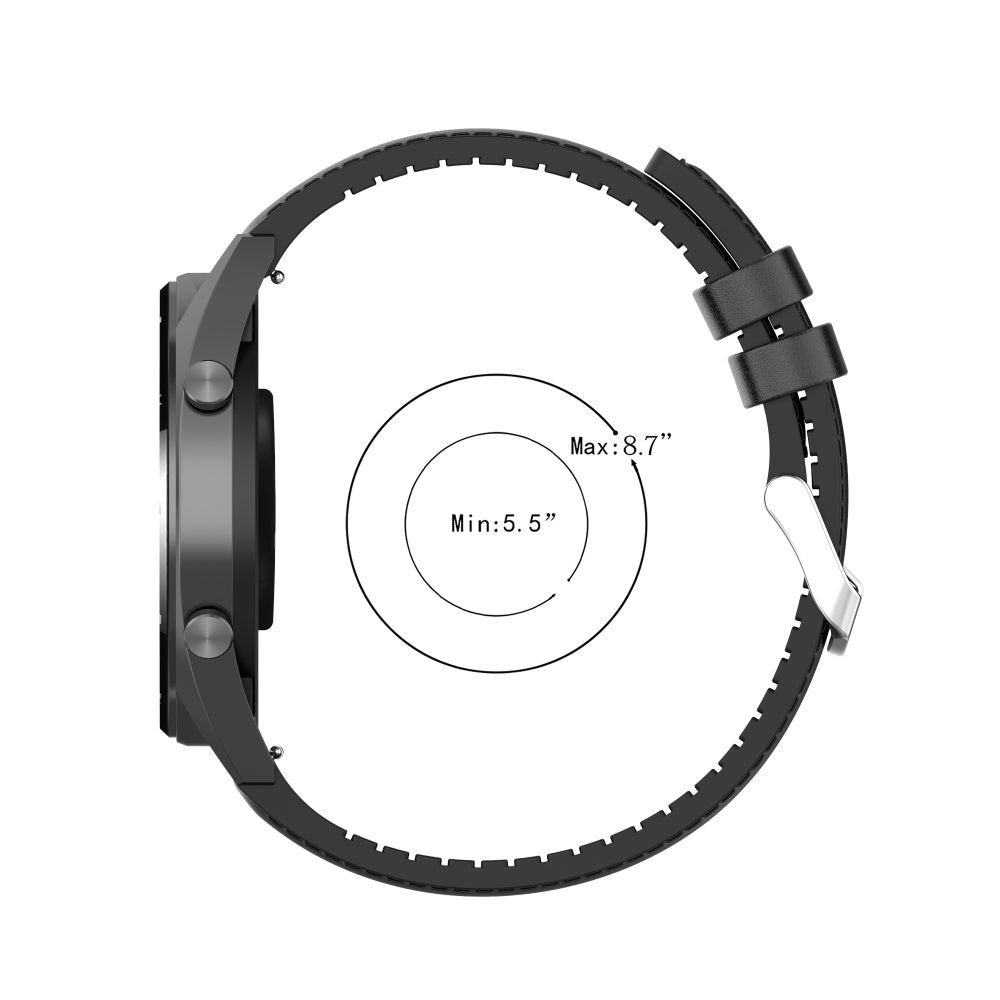 Techsuit W007 band voor Samsung Galaxy Watch / Huawei Watch Series, 22mm, Zwart