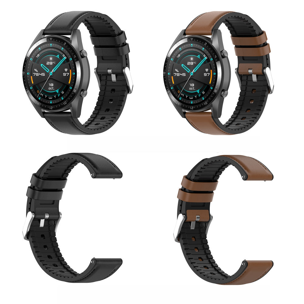 Techsuit W007 band voor Samsung Galaxy Watch / Huawei Watch Series, 22mm, Zwart