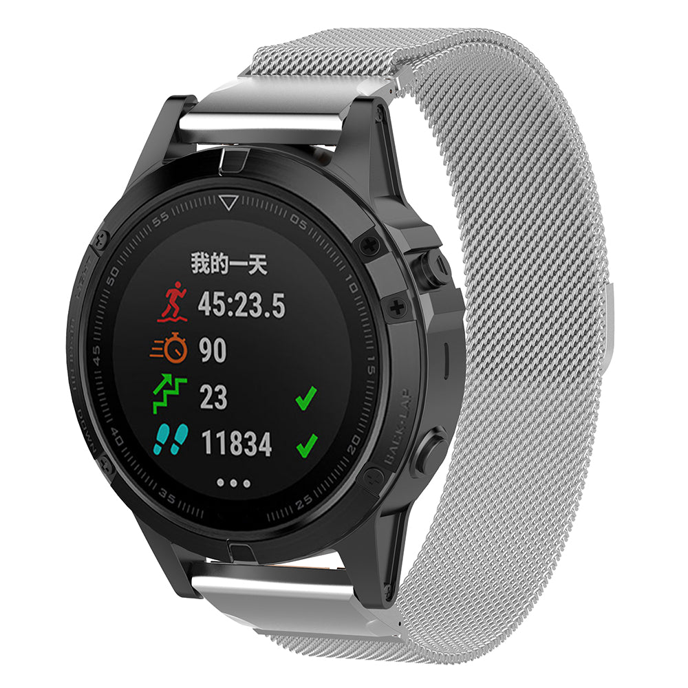 Techsuit W009 band voor Garmin Watch Fenix / Forerunner Series, 22mm, Zilver