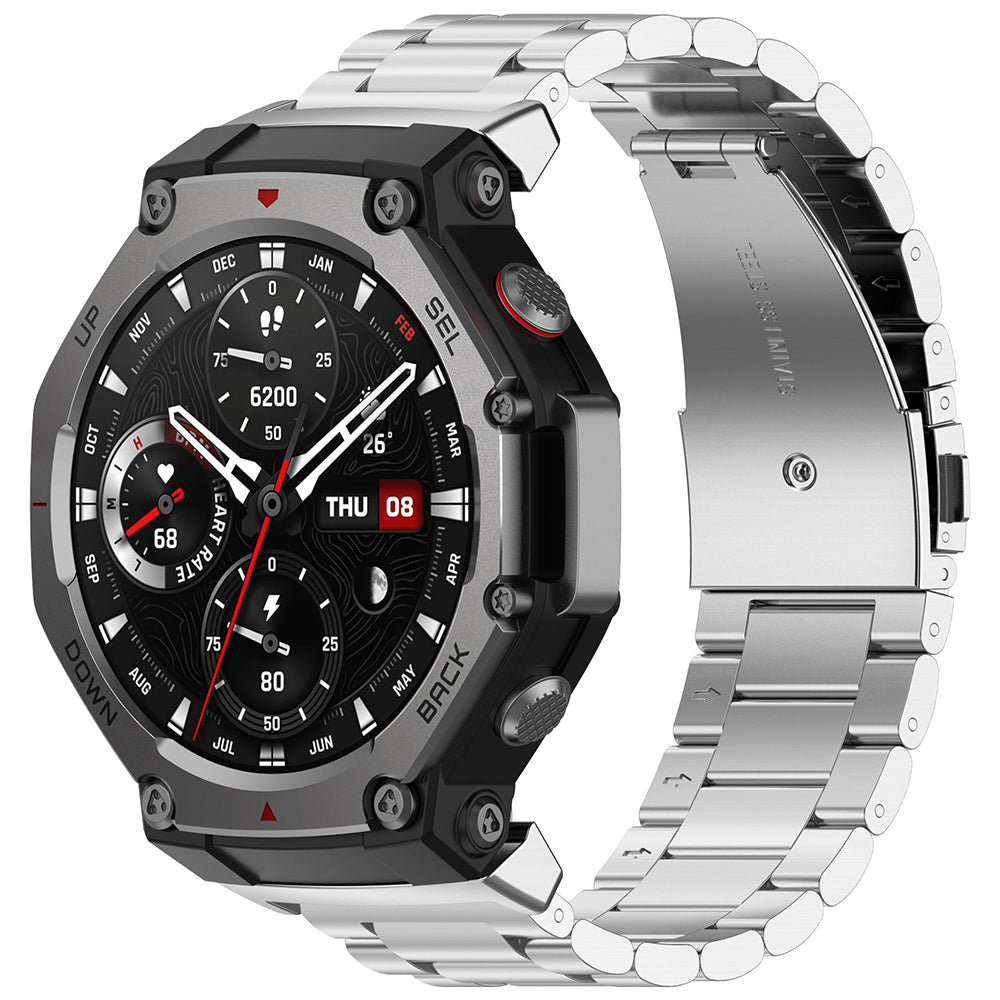 Techsuit W010 band voor Amazfit T-Rex 3, Zilver