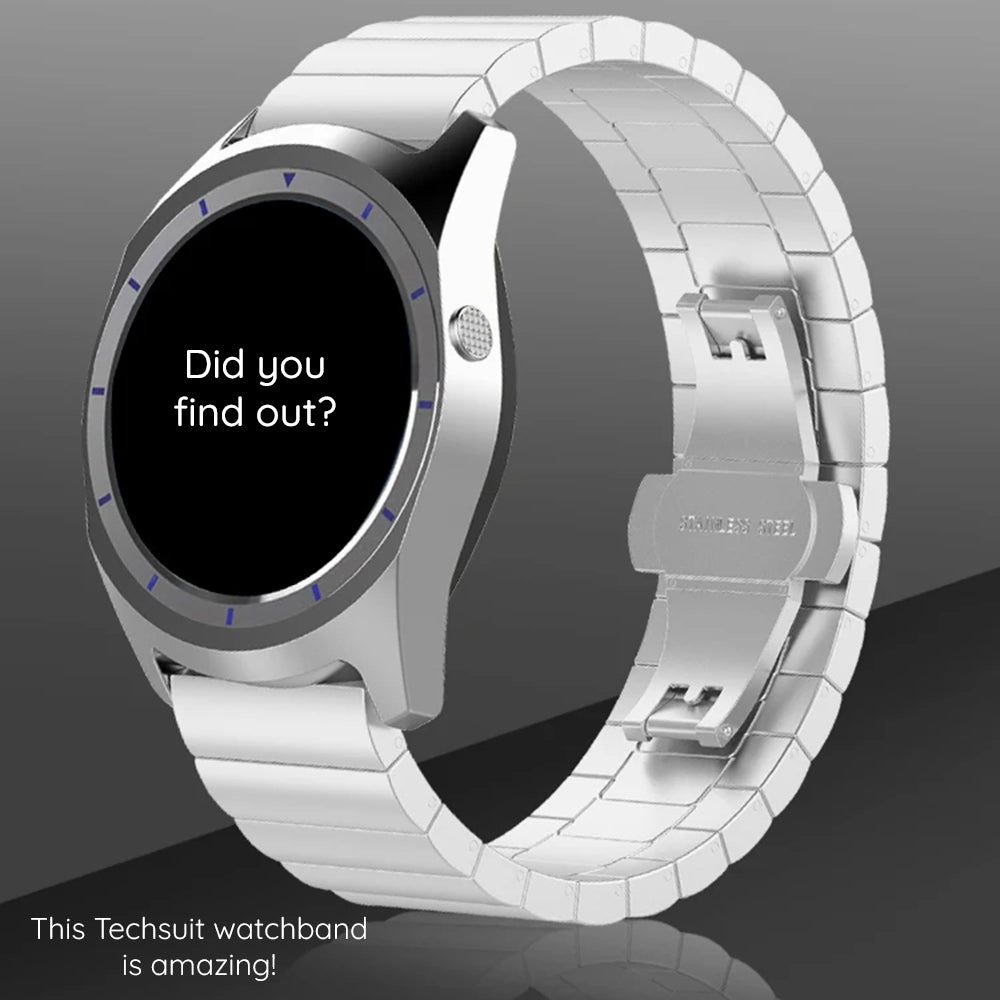 Techsuit W012 band voor Samsung Galaxy Watch / Huawei Watch Series, 20mm, Zilver