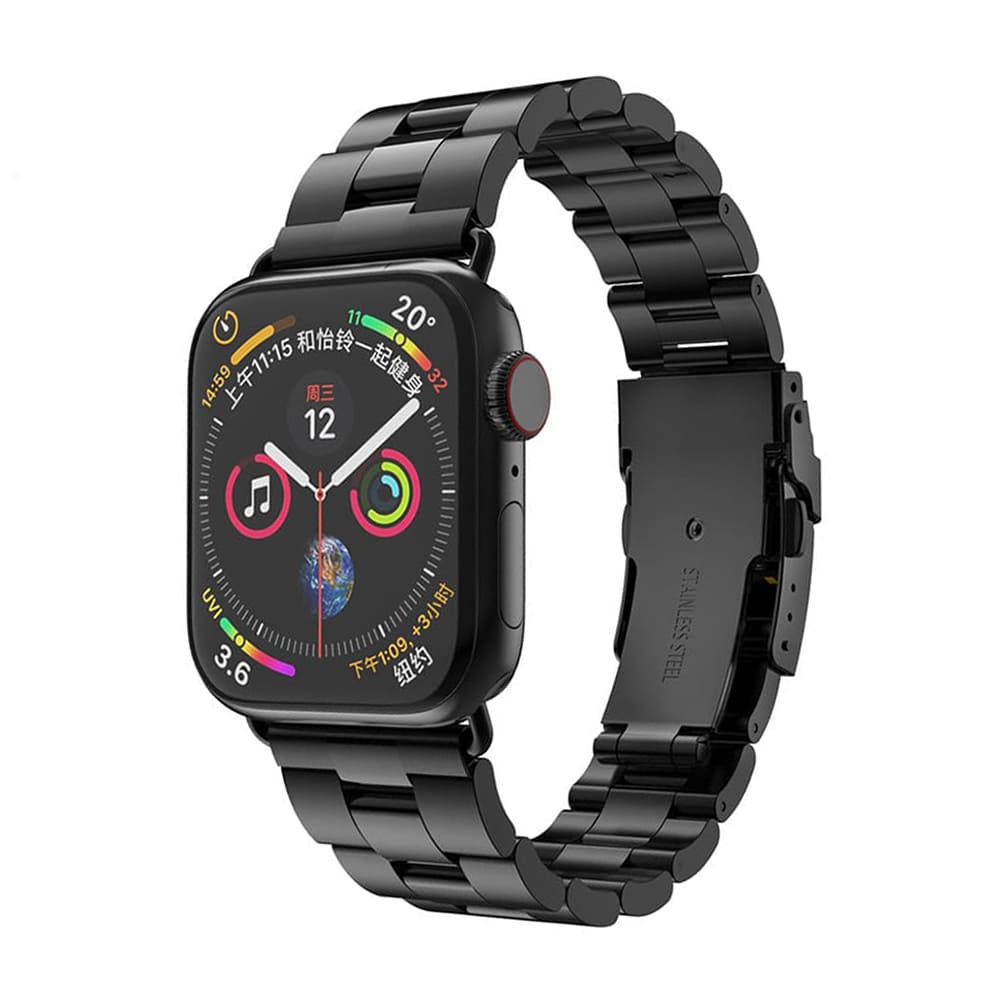 Techsuit W036 band voor Apple Watch 49mm / 46mm / 45mm / 44mm / 42mm Series, Zwart