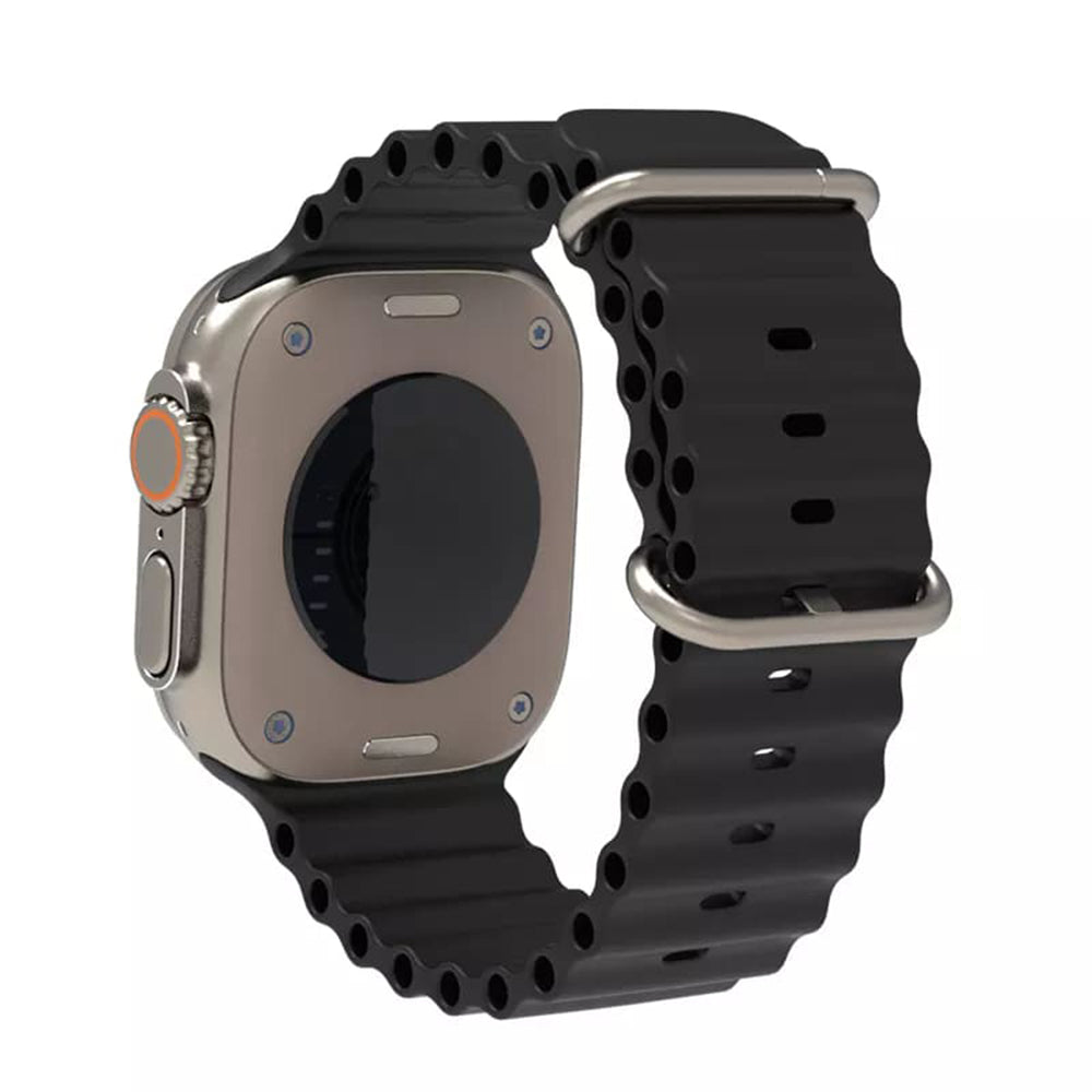 Techsuit W038 band voor Apple Watch 49mm / 46mm / 45mm / 44mm / 42mm Series, Zwart