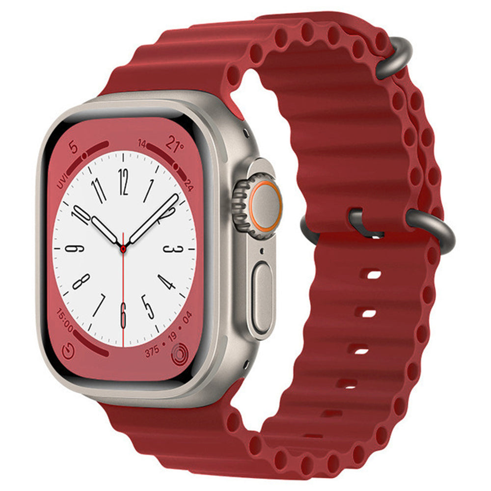 Techsuit W038 band voor Apple Watch 49mm / 46mm / 45mm / 44mm / 42mm Series, Donkerrood