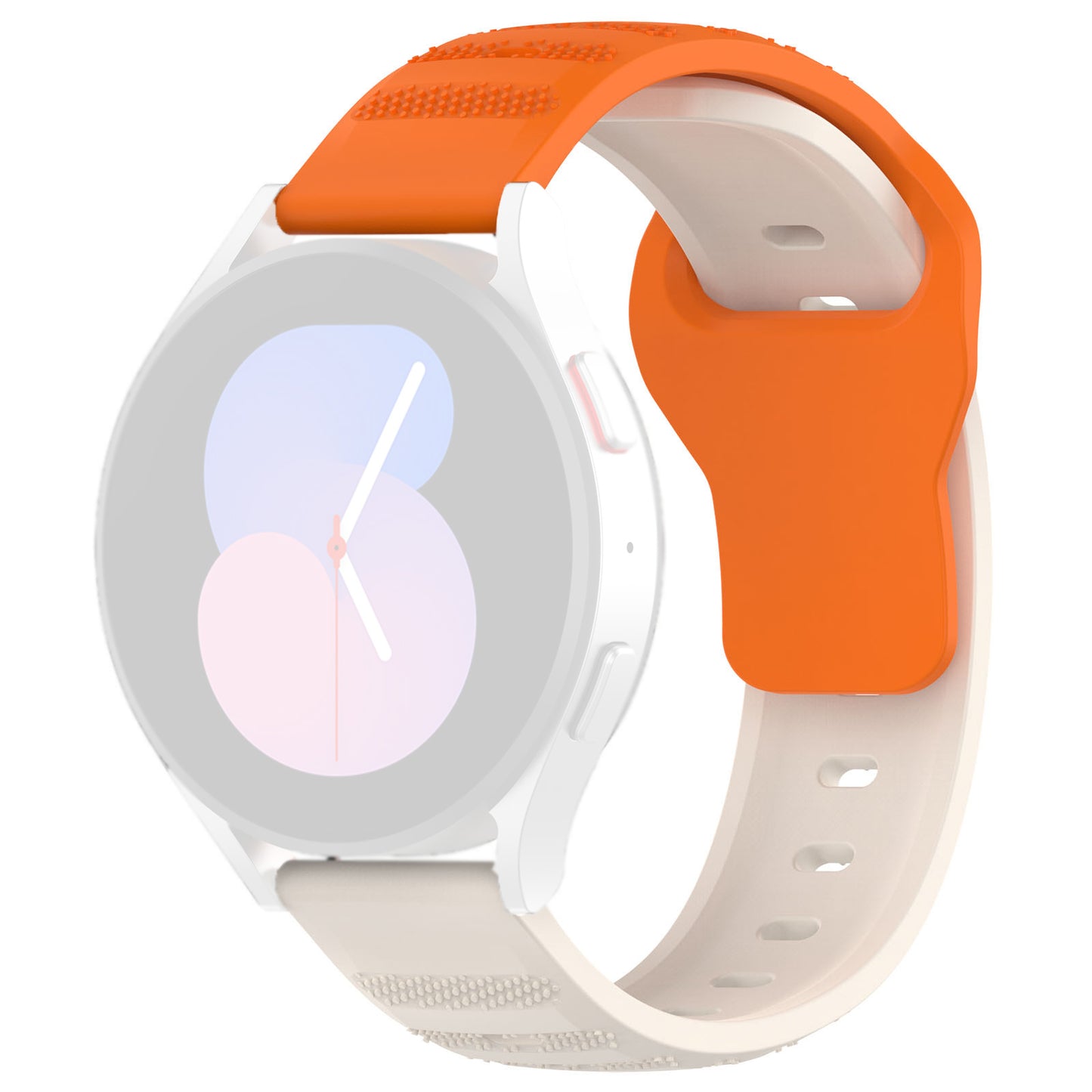 Techsuit W050 band voor Samsung Galaxy Watch / Huawei Watch Series, Beige Oranje
