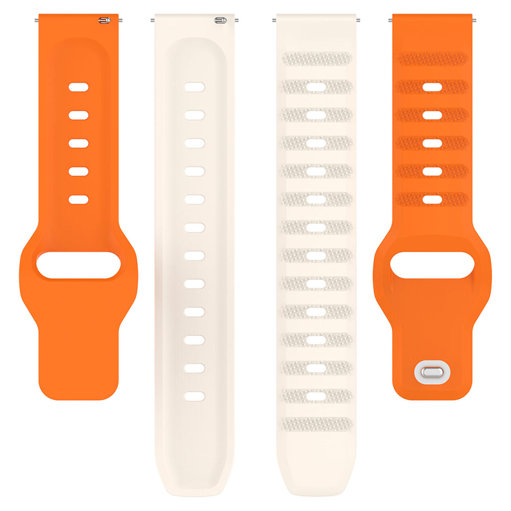 Techsuit W050 band voor Samsung Galaxy Watch / Huawei Watch Series, Beige Oranje