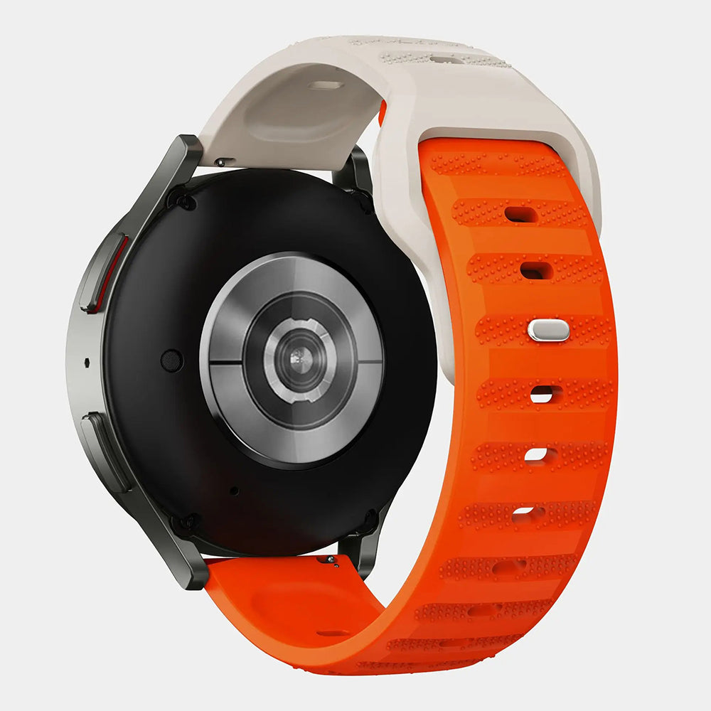 Techsuit W050 band voor Samsung Galaxy Watch / Huawei Watch Series, Beige Oranje