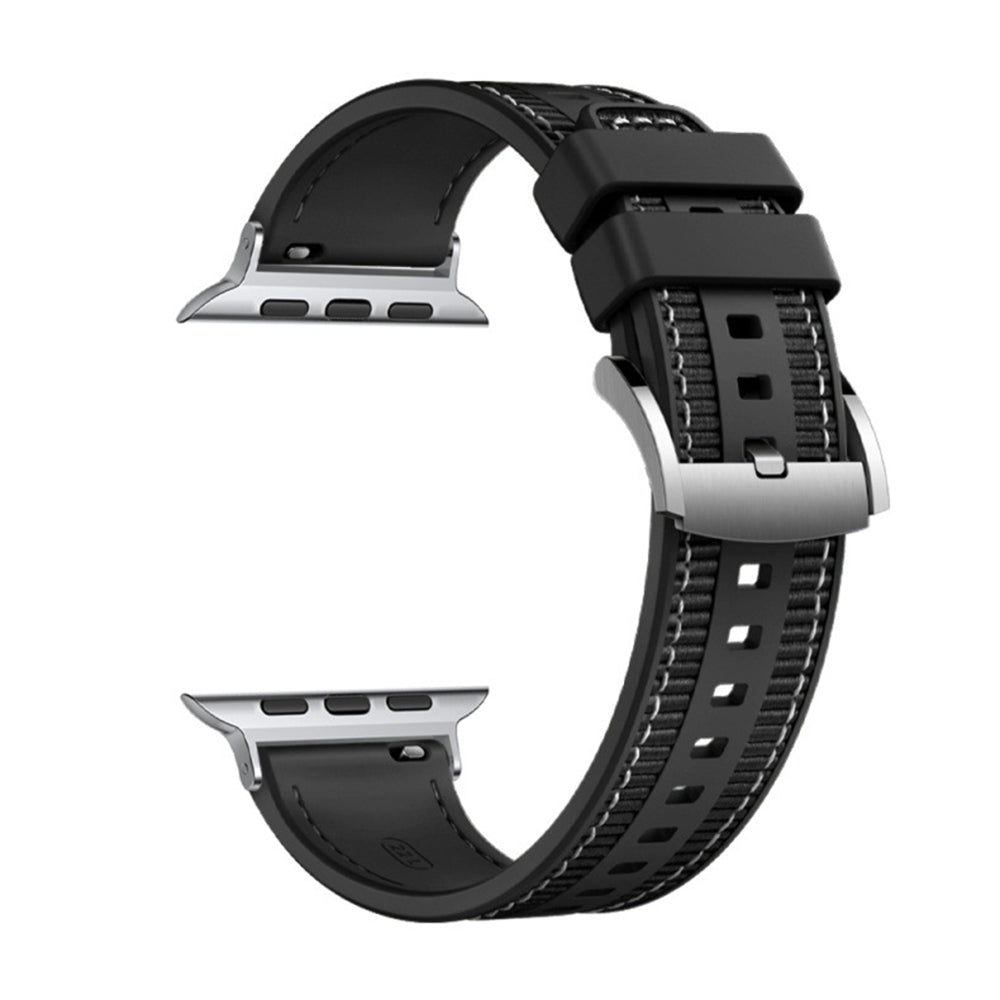 Techsuit W051 band voor Apple Watch 42mm / 41mm / 40mm / 38mm Series, Zwart