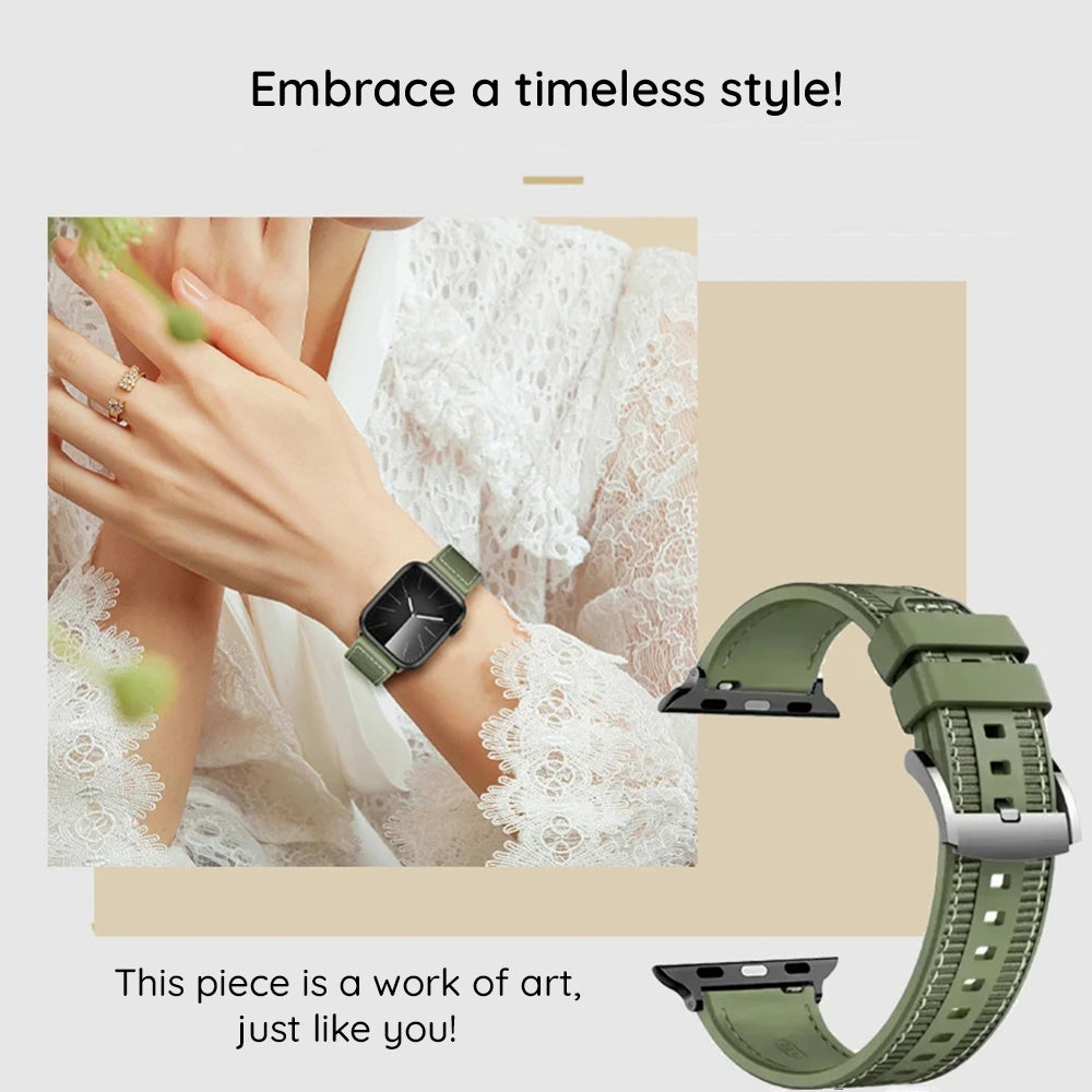 Techsuit W051 band voor Apple Watch 42mm / 41mm / 40mm / 38mm Series, Zwart
