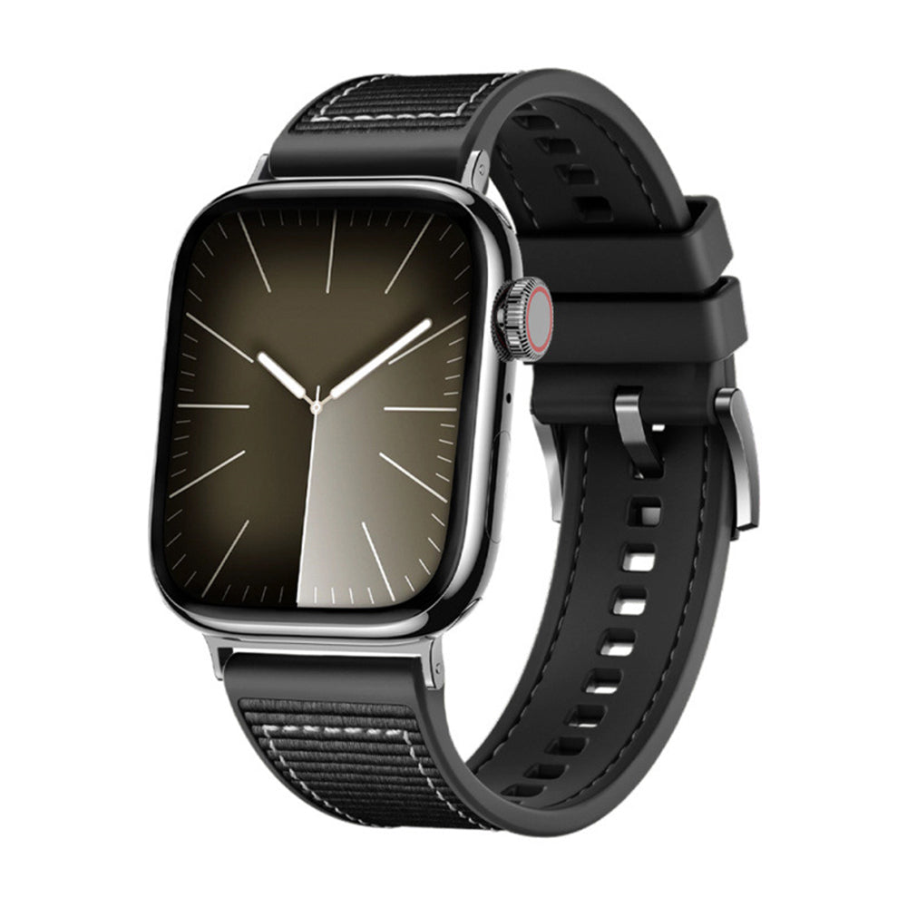 Techsuit W051 band voor Apple Watch 42mm / 41mm / 40mm / 38mm Series, Zwart