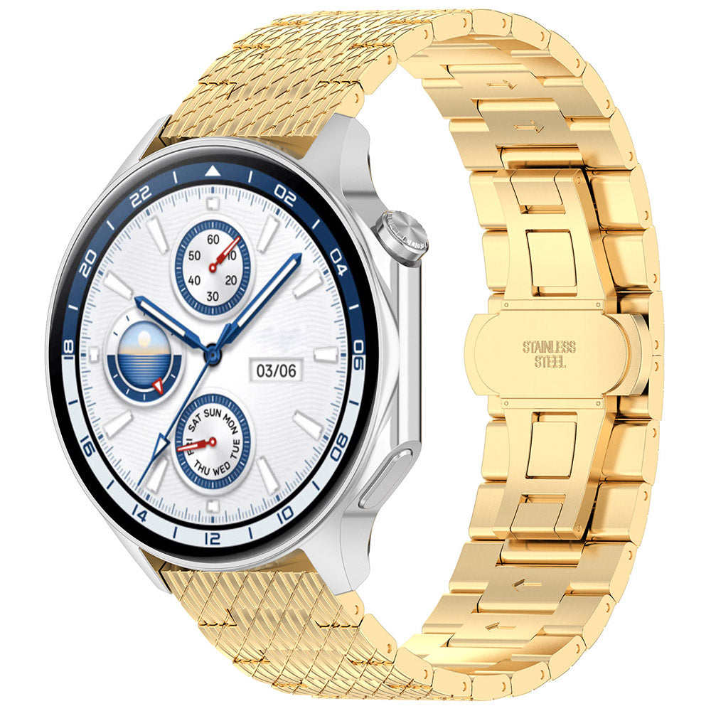 Techsuit W052 band voor Samsung Galaxy Watch / Huawei Watch Series, 20mm, Goudkleurig