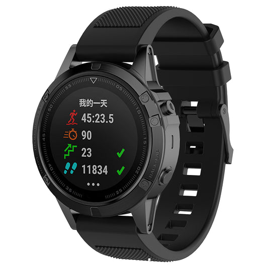 Techsuit W058 band voor Garmin Instinct / Approach / Fenix Watch Series, 20mm, Zwart
