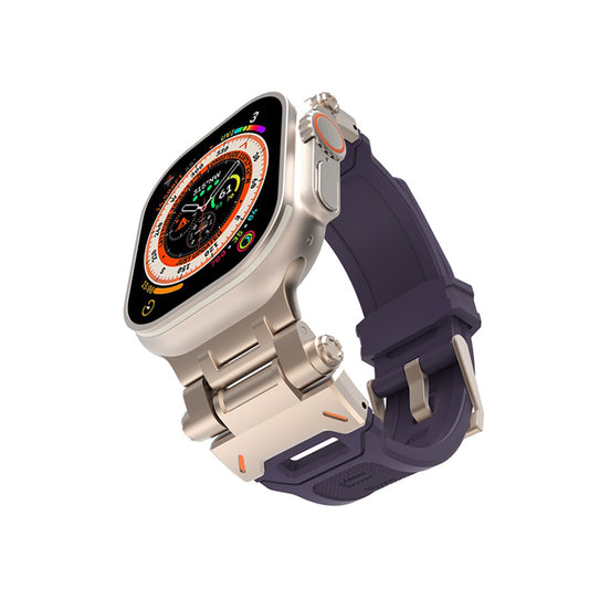 Techsuit W064 band voor Apple Watch 49mm / 46mm / 45mm / 44mm / 42mm Series, Zilver Paars