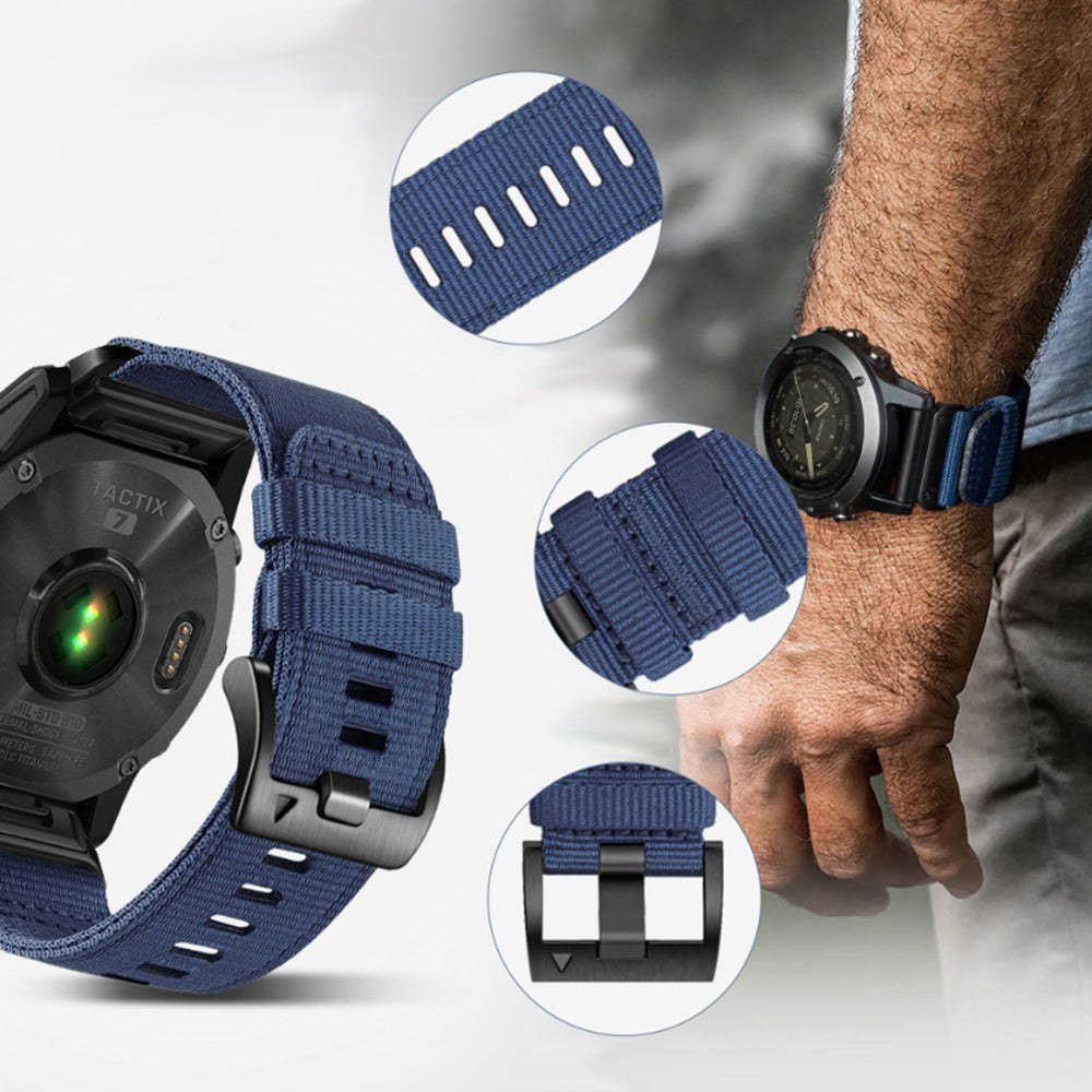 Techsuit W070 band voor Samsung Galaxy Watch / Huawei Watch Series, 22mm, Zwart