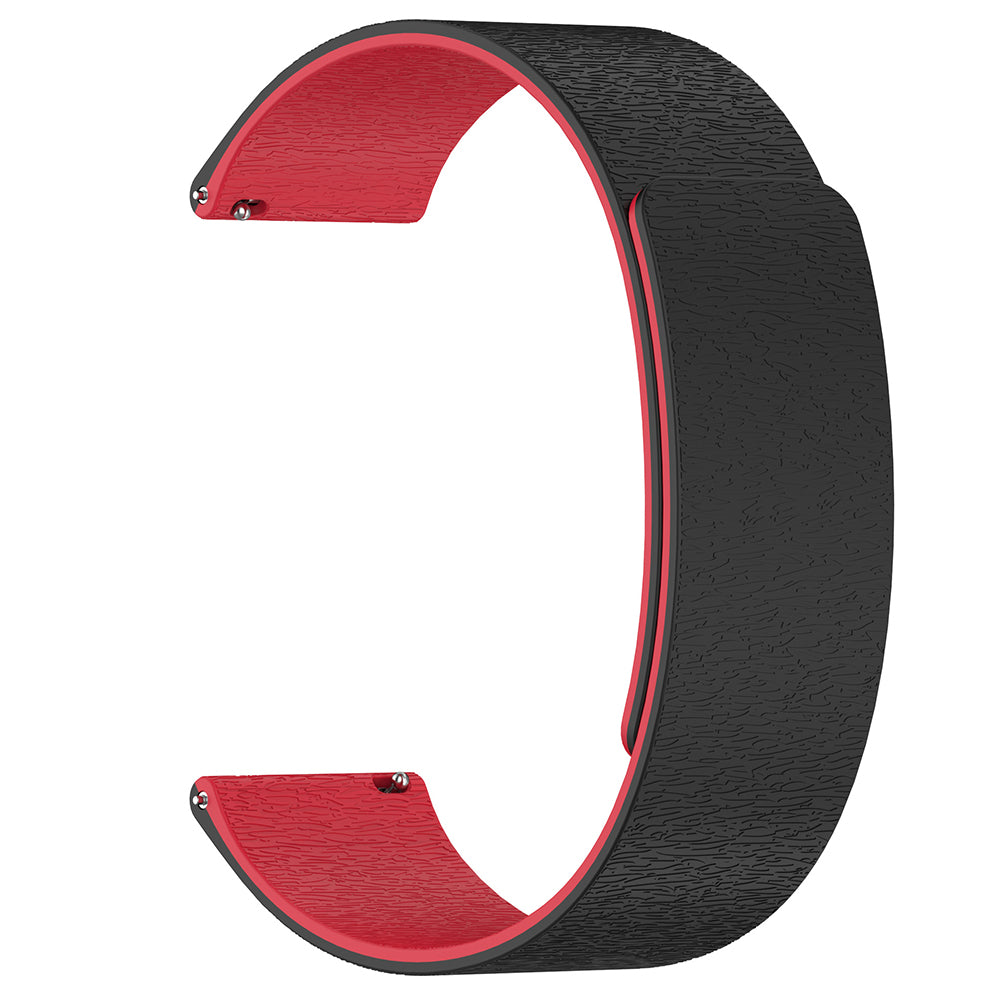 Techsuit W074 band voor Huawei Watch / Garmin Watch Series, 18mm, Zwart Rood