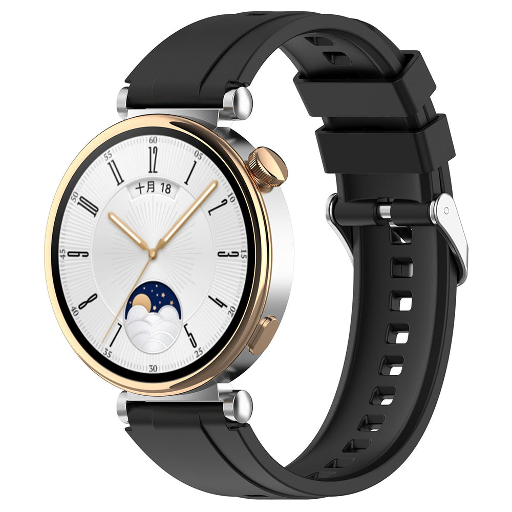 Techsuit W075 band voor Huawei Watch / Garmin Watch Series, 18mm, Zwart