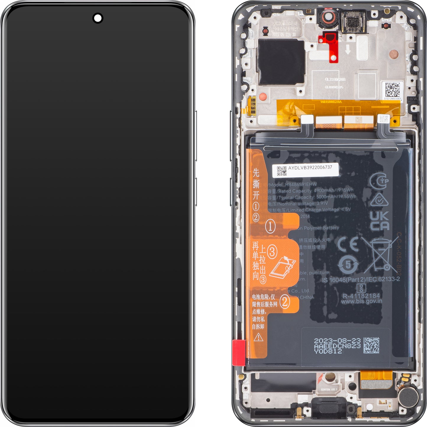 Aanraakscherm Honor 90, met frame en batterij, Midnight Black, Service Pack 0235AGDN