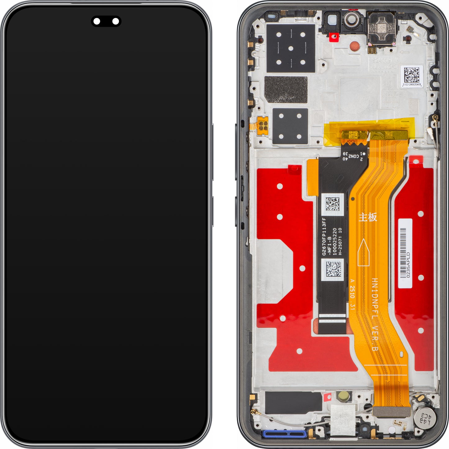 Display met Touchscreen Honor 400 Pro, met Frame, Zwart (Midnight Black), Service Pack 0235APFA