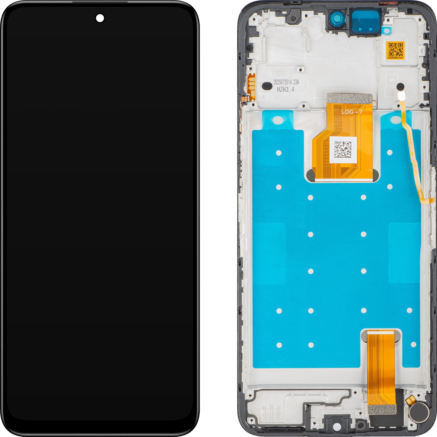 Display met Touchscreen Honor X7d 5G / 400 Smart 4G / X7d 4G, met Frame, Zwart, Service Pack 0235AQWY