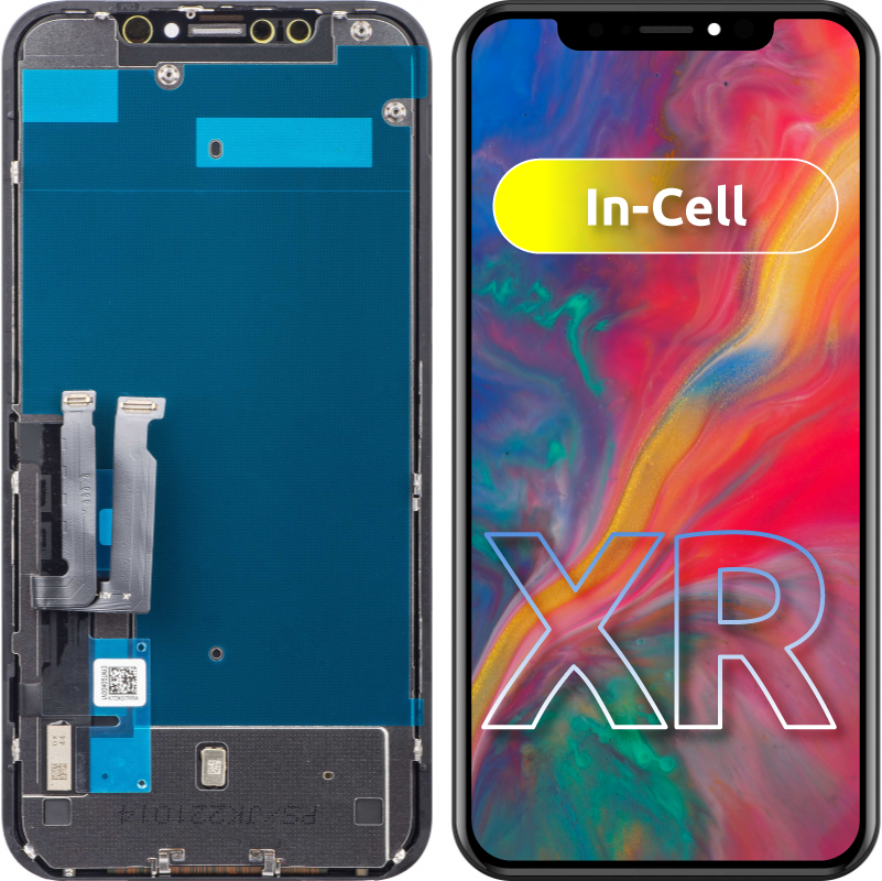 JK Touchscreen Display voor Apple iPhone XR, met frame, In-Cell LCD-versie, zwart