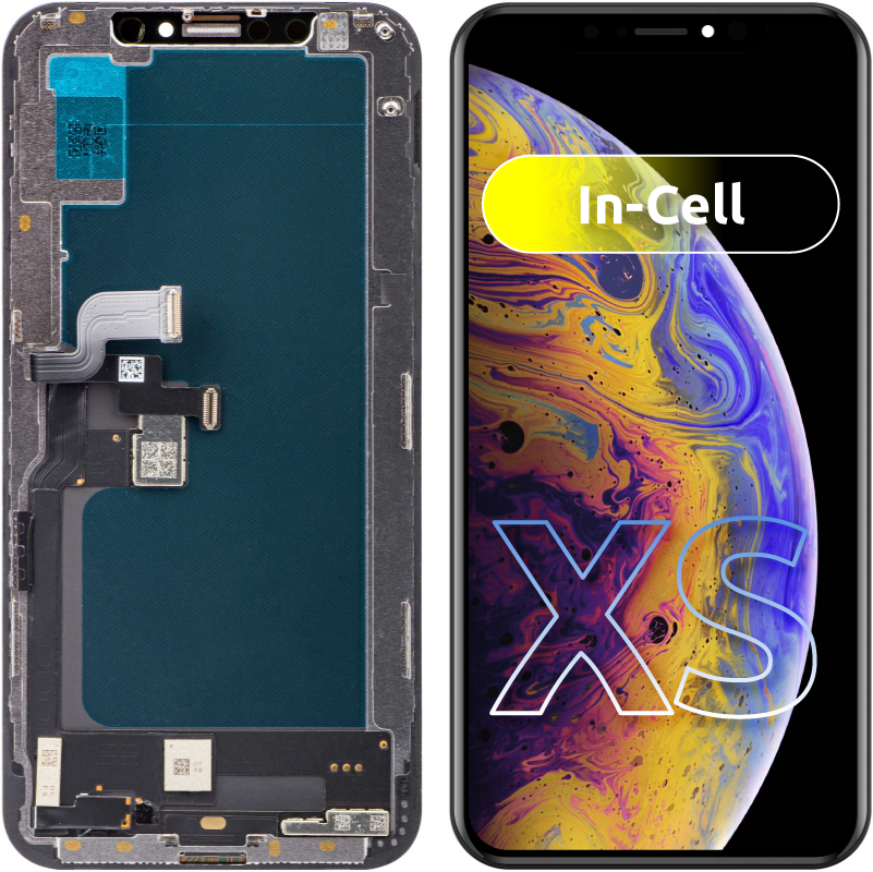 Touchscreen Display JK voor Apple iPhone XS, met frame, In-Cell LCD-versie, zwart