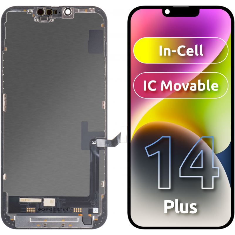 Touchscreen Display JK voor Apple iPhone 14 Plus, met frame, In-Cell LCD-versie, zwart