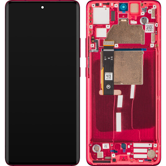 Touchscreen scherm Motorola Edge 30 Fusion, met frame, rood (Viva Magenta), Service Pack 5D68C22034