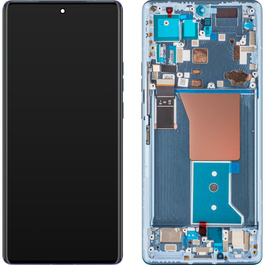 Touchscreen scherm Motorola Edge 40 Pro, met frame, Lunar Blue, Service Pack 5D68C22011