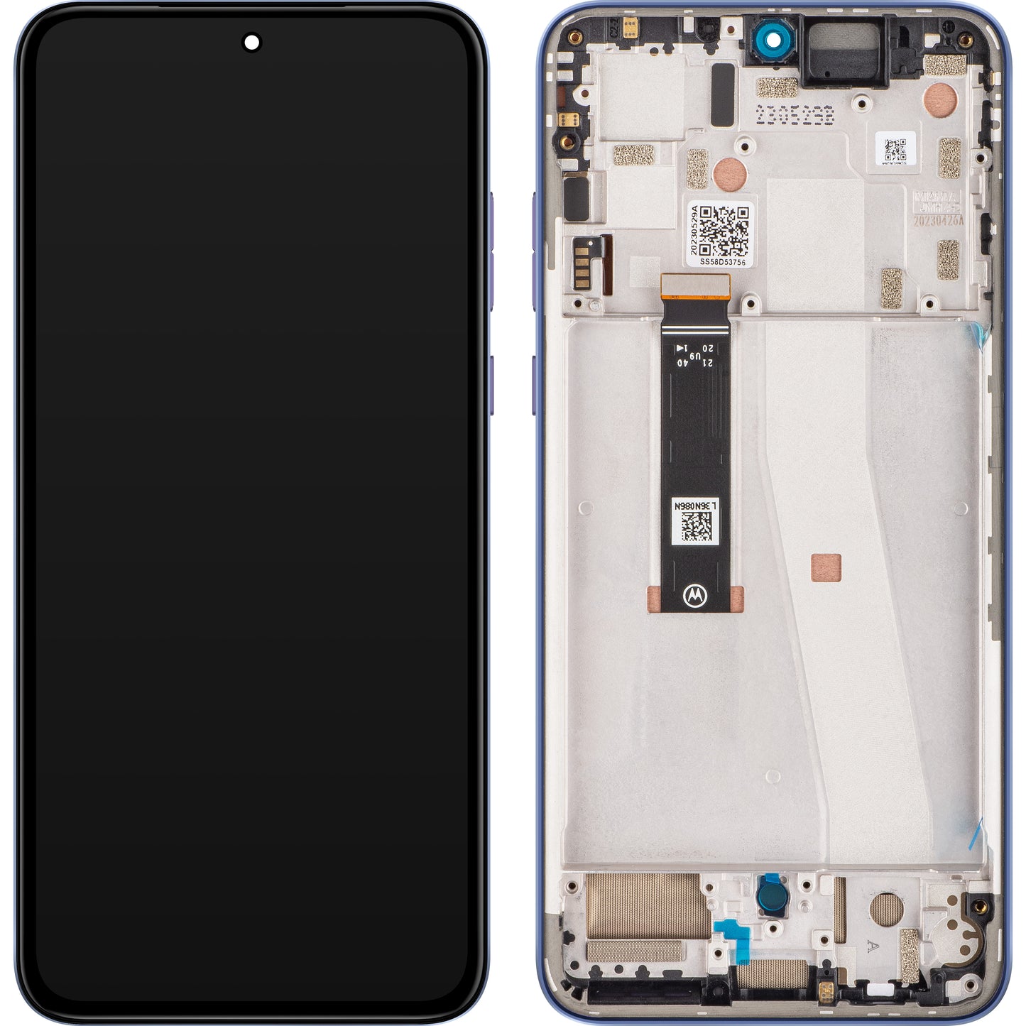 Touchscreen scherm Motorola Edge 30 Neo, met frame, paars (Very Peri), Service Pack 5D68C21405