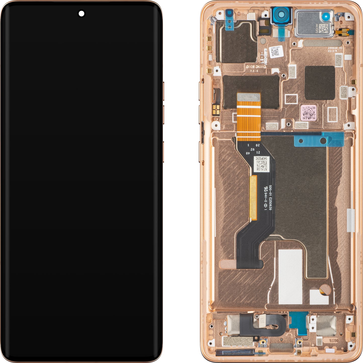 Touchscreen scherm Motorola Edge 50 Ultra, met frame, oranje (Peach Fuzz), Service Pack 5D68C24470