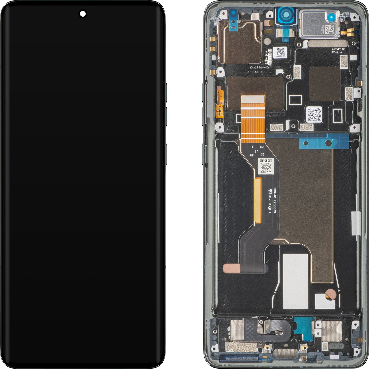 Motorola Edge 50 Ultra Touchscreen Display met Frame, Zwart (Bosgrijs), Service Pack 5D68C24483