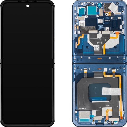 Display met Touchscreen Motorola Razr 2025 / Razr 60, met Frame, Sub Inner, Marineblauw (Gibraltar Sea), Service Pack 5D68C29965