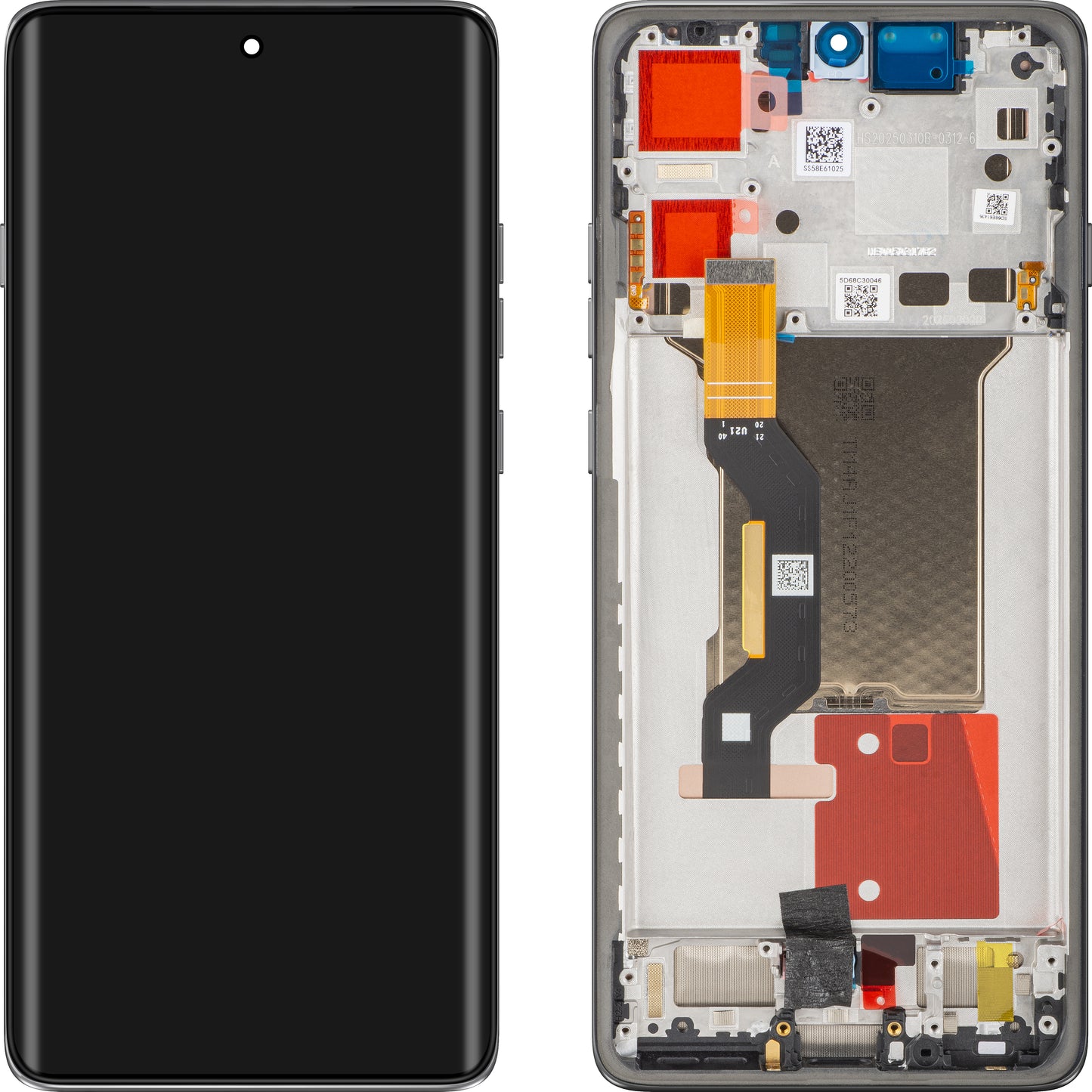 Display met Touchscreen Motorola Edge 60 Pro, met Frame, Grijs (Pantone Shadow), Service Pack 5D68C30253