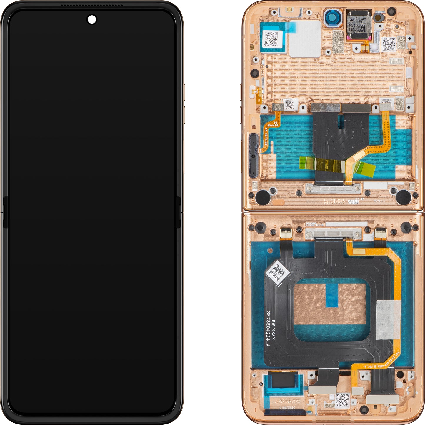 Display met Touchscreen Motorola Razr+ 2025 / Razr+ 2024 / Razr 50 Ultra, met Frame, Sub Inner, Bruin (Mocha Mousse), Service Pack 5D68C29482