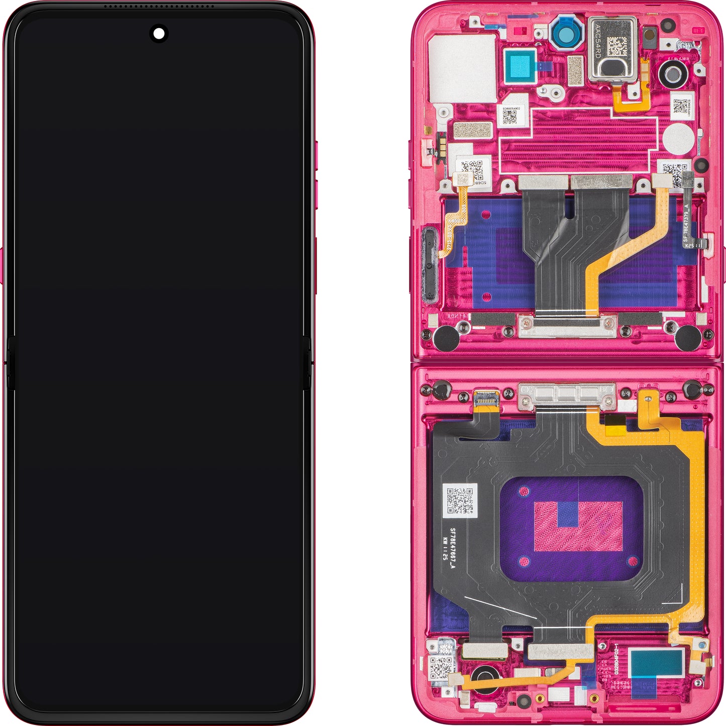 Display met Touchscreen Motorola Razr 60 Ultra, met Frame, Onder Inner, Magenta (Pantone Cabaret), Service Pack 5D68C29902