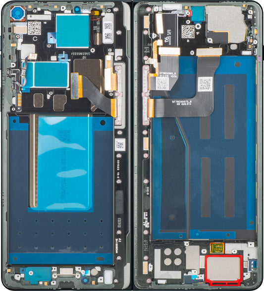 Motorola Razr Fold Touchscreen Display, met Frame, Onder Inner, Zwart (Pantone Blackened Blue) Service Pack 5D68C32444