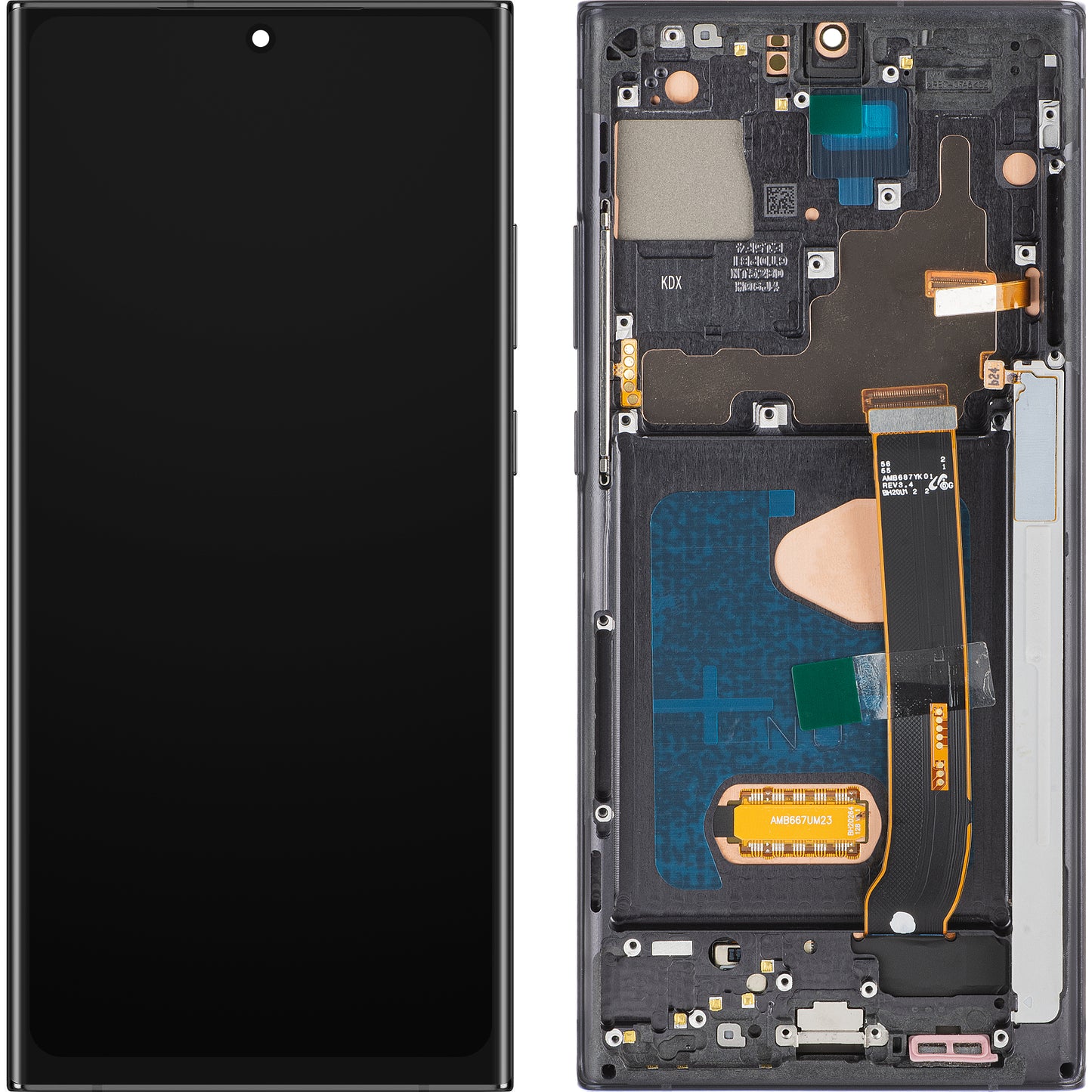 Display met Touchscreen MP compatibel met Samsung Galaxy Note 20 Ultra N985, met Frame, OLED Versie, Zwart