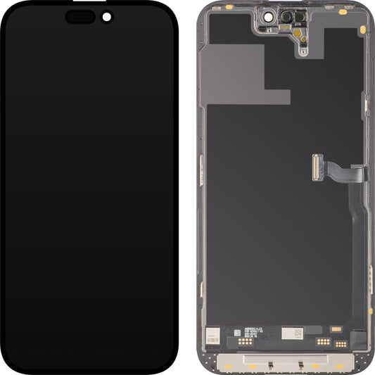 Display met Touchscreen MP compatibel met Apple iPhone 14 Pro Max, met Frame, Soft OLED IC Movable 120Hz FHD Versie, Zwart