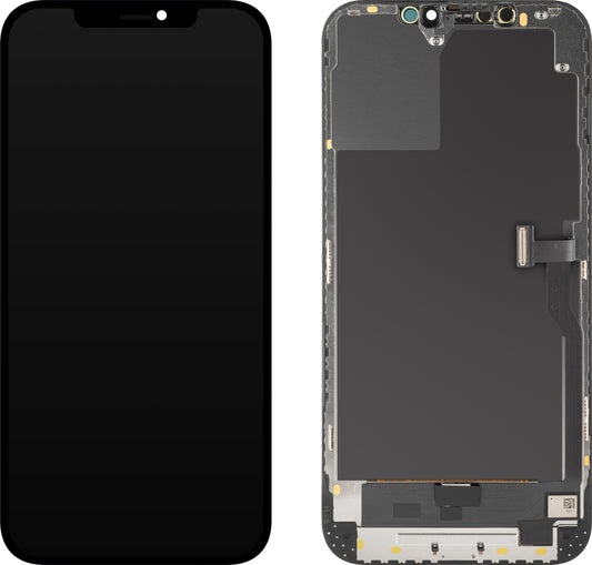 Display met Touchscreen MP compatibel met Apple iPhone 12 Pro Max, met Frame, OLED Diagnostic Versie, Zwart