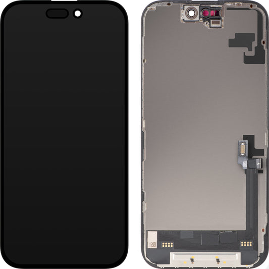 Display met MP Touchscreen compatibel met Apple iPhone 16, met Frame, Soft OLED FHD Diagnostic Versie, Zwart