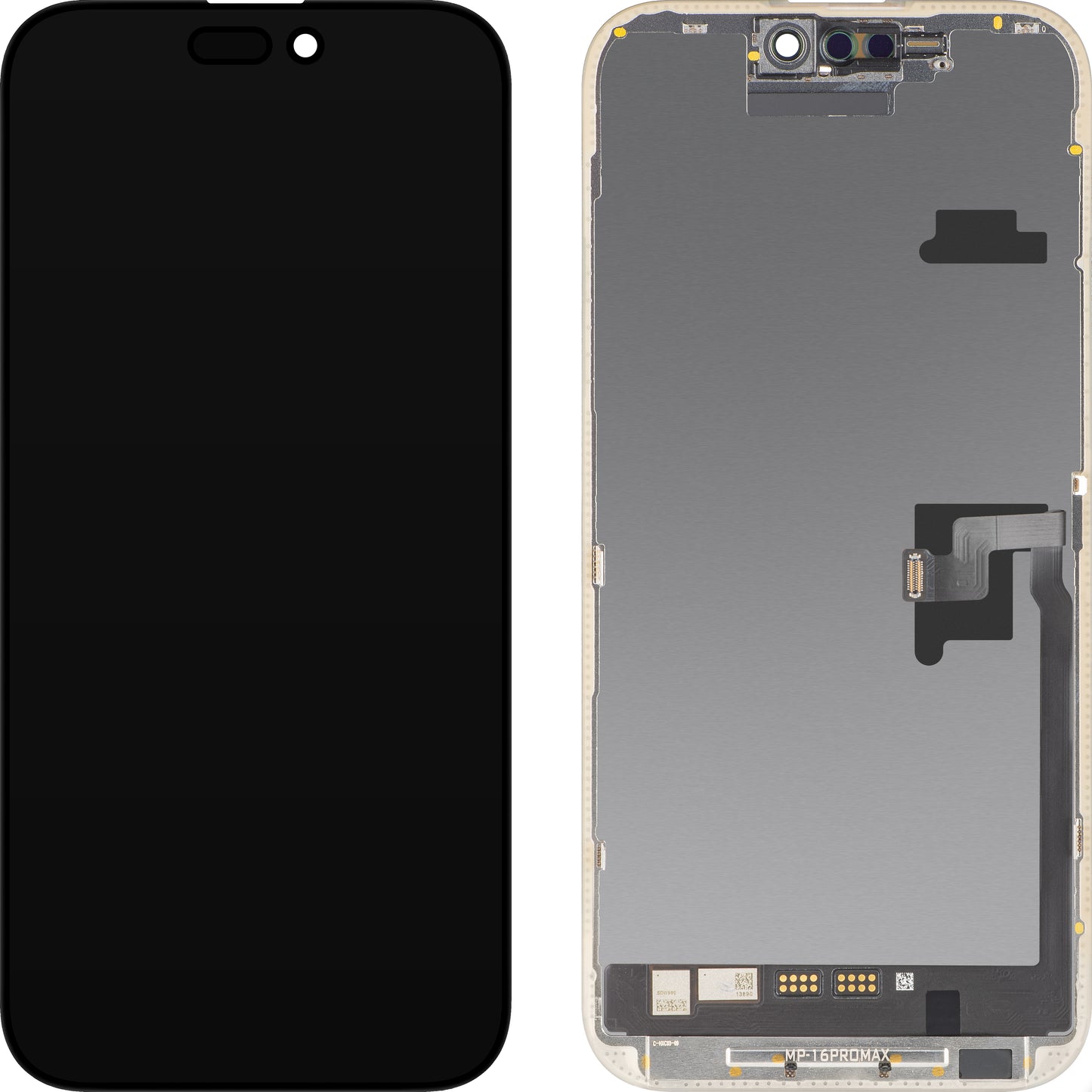 MP Touchscreen Display compatible with Apple iPhone 16 Pro Max, with Frame, OLED FHD Diagnostic Soft Version, Black