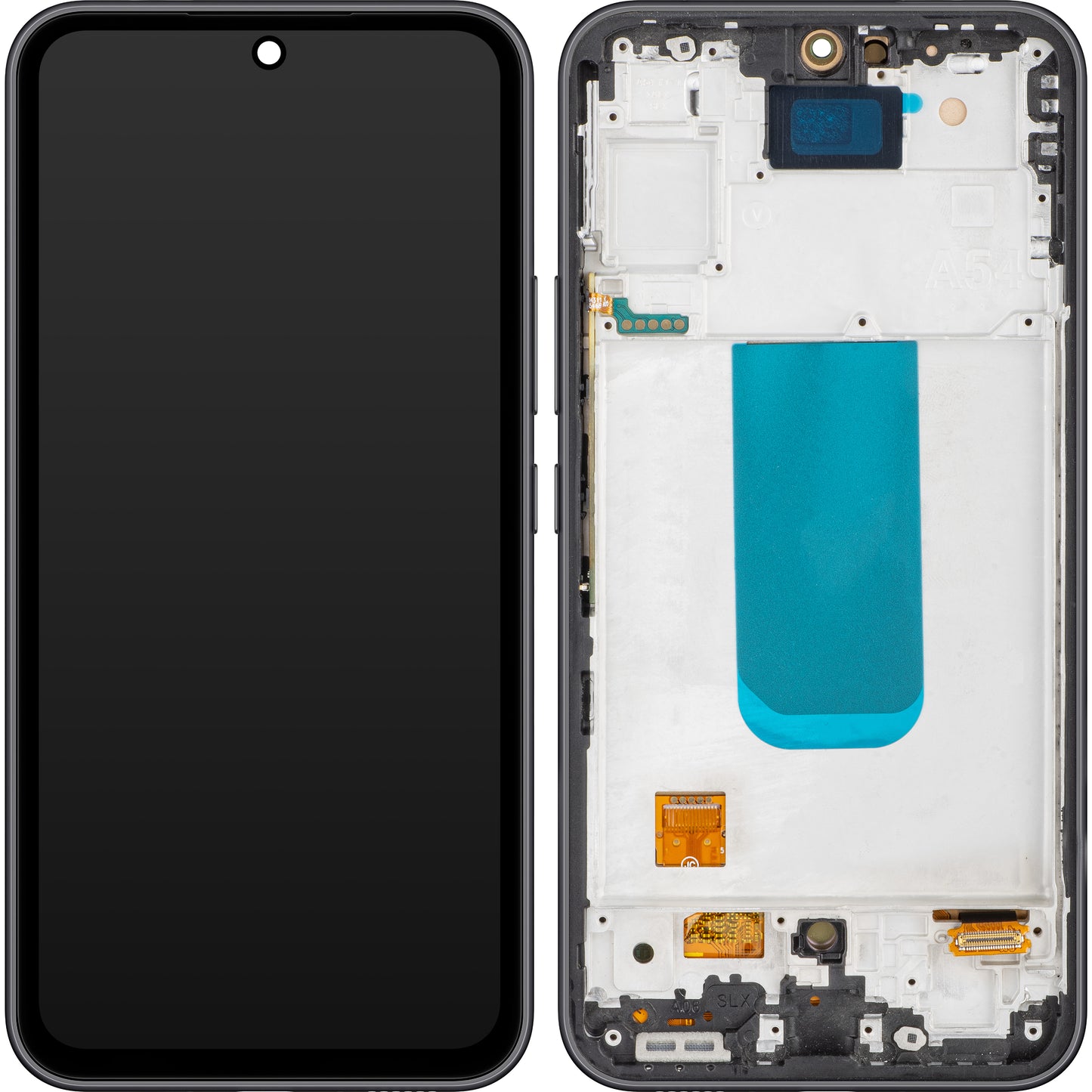 Touchscreen MP Display compatibel met Samsung Galaxy A54 A546, met frame, OLED-versie, zwart (grafiet)