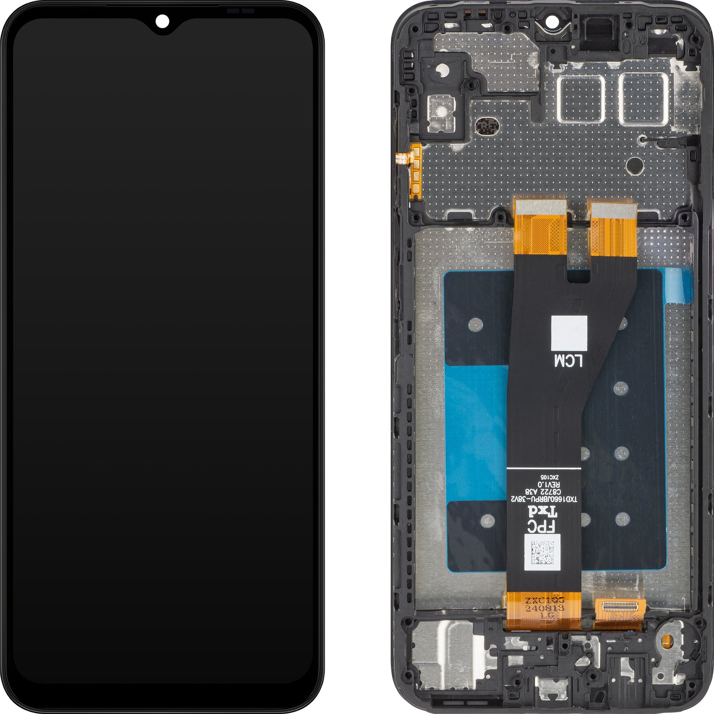 MP touchscreen scherm compatibel met Samsung Galaxy A14 5G A146, met frame, zwart