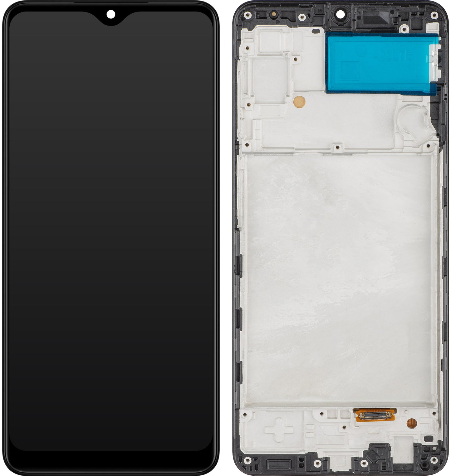 MP touchscreen scherm compatibel met Samsung Galaxy A22 A225, met frame, OLED versie, zwart