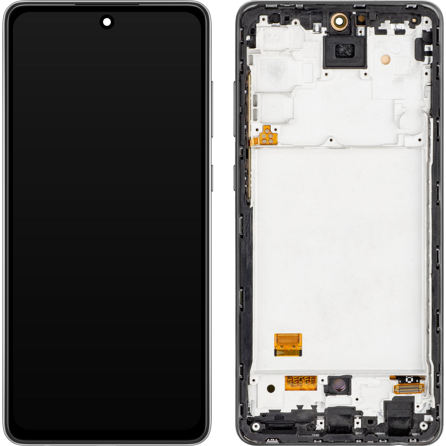 MP touchscreen scherm compatibel met Samsung Galaxy A72 A725 / A72 5G A726, met frame, OLED versie, zwart