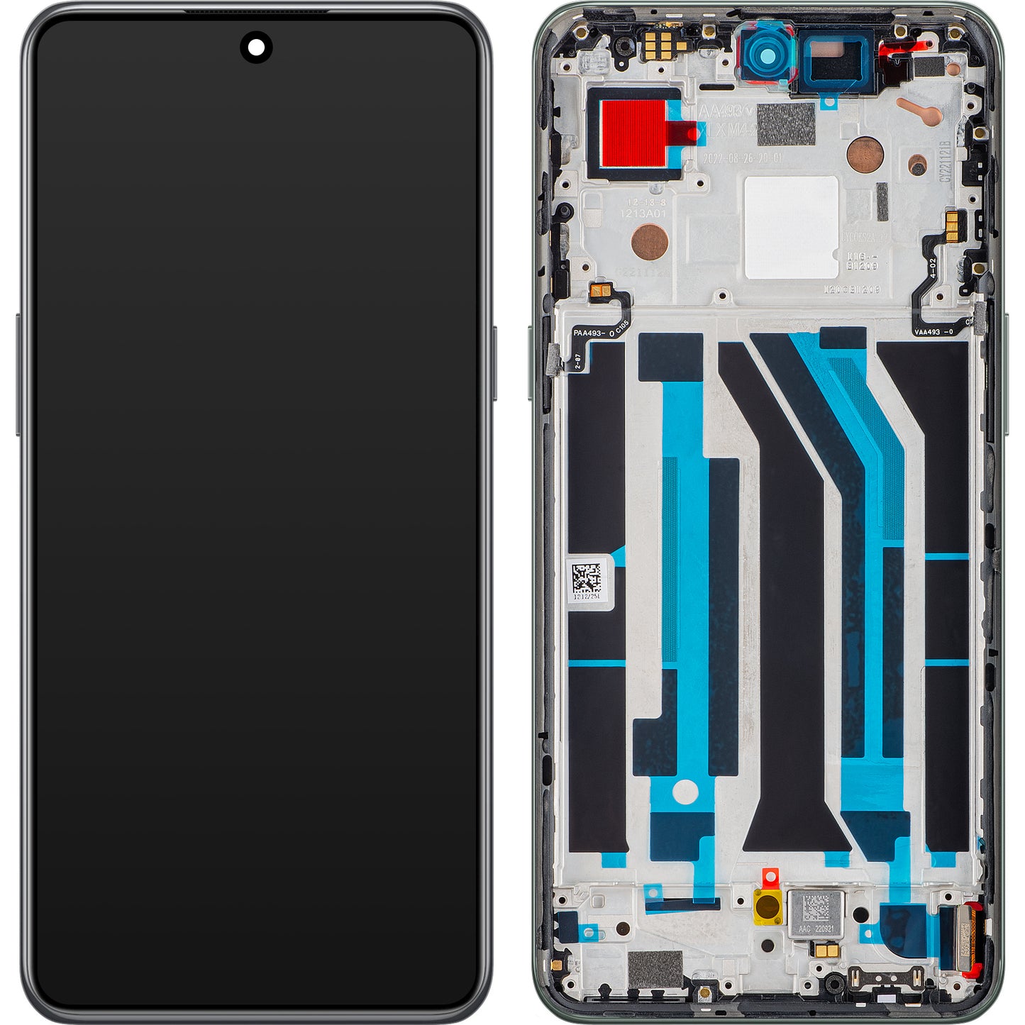 OnePlus 10T / Ace Pro Touchscreen scherm met frame, Jade Green, Service Pack 4130325