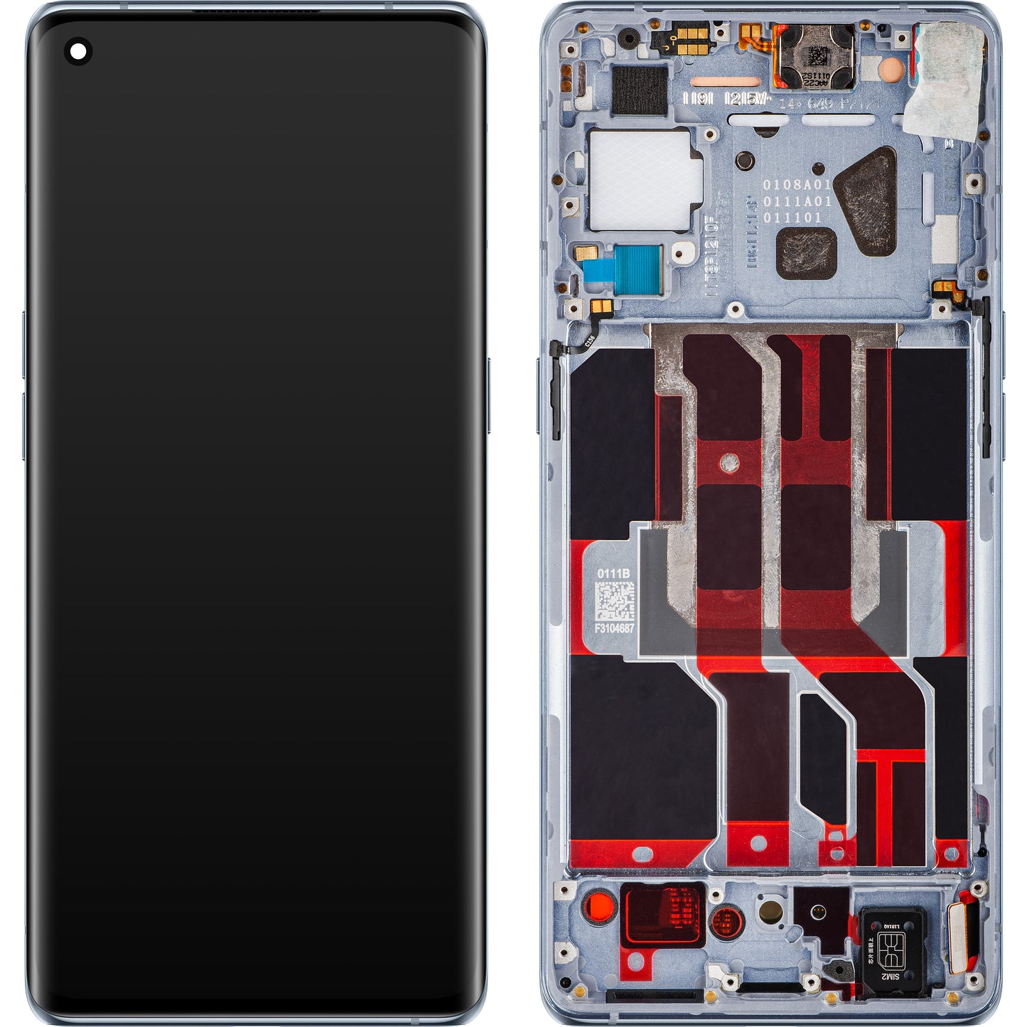 Display met Touchscreen Oppo Reno6 Pro 5G (Snapdragon) / Reno6 Pro+ 5G, met Frame, Grijs (Lunar Grey), Service Pack 4907528